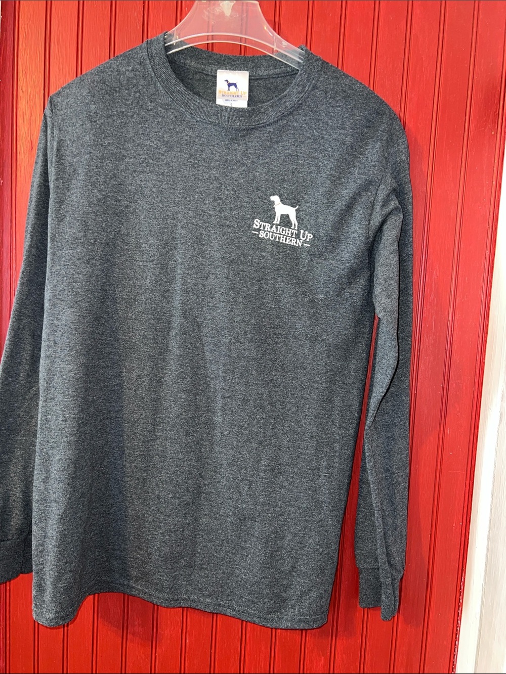 Men's Charcoal Long-Sleeve Crew T-Shirt Life is Better with a Lab S - Picture 2 of 7